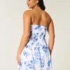 Strapless Smocked Bodice Mini Dress