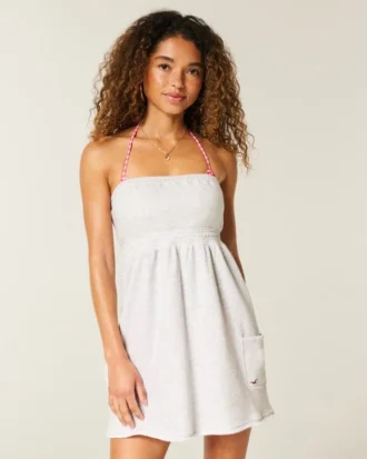 Strapless Terry Mini Dress