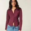 Stretch Poplin Button-Through Shirt