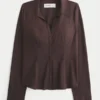 Stretch Poplin Button-Through Shirt