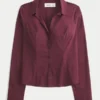 Stretch Poplin Button-Through Shirt