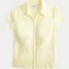 Stretch Poplin Embroidered Short-Sleeve Shirt