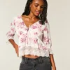 Three-Quarter Sleeve Babydoll Top Three-Quarter Sleeve Babydoll Top