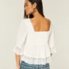 Three-Quarter Sleeve Babydoll Top Three-Quarter Sleeve Babydoll Top