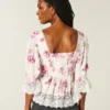 Three-Quarter Sleeve Babydoll Top Three-Quarter Sleeve Babydoll Top