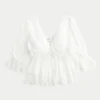 Three-Quarter Sleeve Babydoll Top Three-Quarter Sleeve Babydoll Top