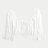 Three-Quarter Sleeve Mini Crop Top Three-Quarter Sleeve Mini Crop Top
