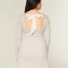 Tie Back Babydoll Sweater Mini Dress