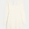 Tie Back Babydoll Sweater Mini Dress