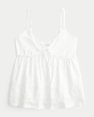 Tie Front Babydoll Top