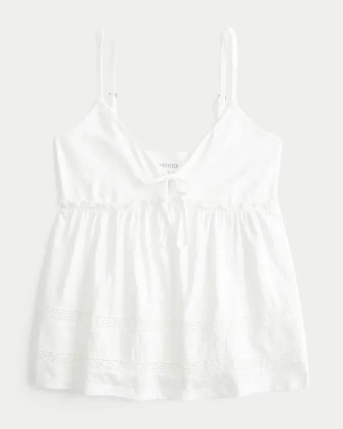 Tie Front Babydoll Top