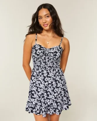 Tie Front Knit Mini Dress