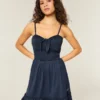 Tie Front Knit Mini Dress Tie Front Knit Mini Dress