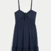 Tie Front Knit Mini Dress Tie Front Knit Mini Dress