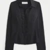 Tuxedo-Style Stretch Poplin Shirt