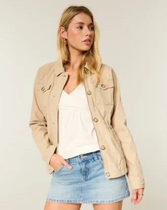 Twill Y2K Military Jacket