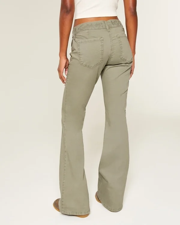 Ultra Low-Rise Embroidered Waist Flare Pants Ultra Low-Rise Embroidered Waist Flare Pants