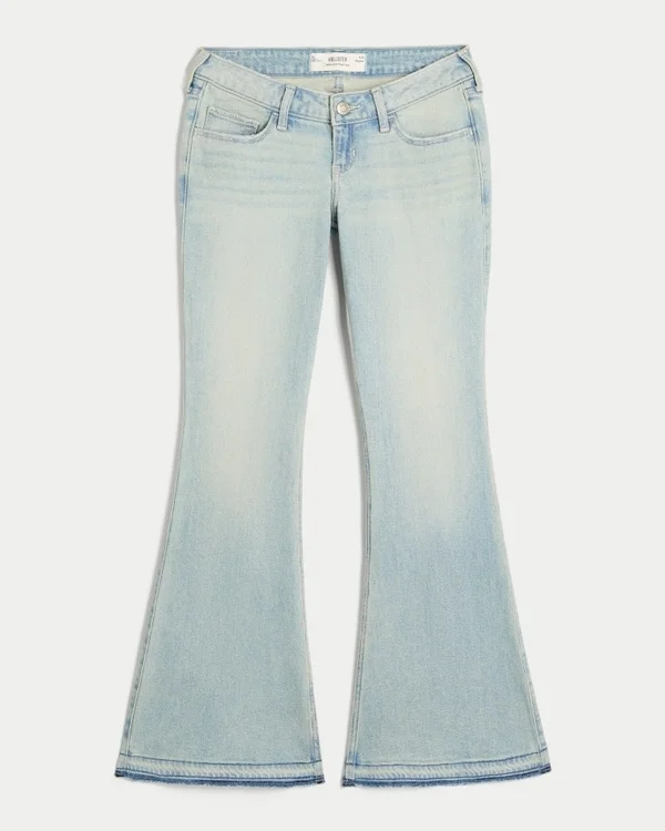 Ultra Low-Rise Light Wash Let-Down Hem Flare Jeans Ultra Low-Rise Light Wash Let-Down Hem Flare Jeans