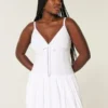 V-Neck Bubble Mini Dress