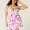V-Neck Ruffled Tier Babydoll Mini Dress V-Neck Ruffled Tier Babydoll Mini Dress