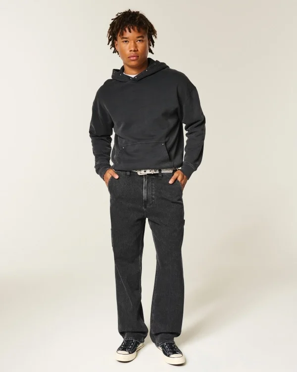 Washed Black Baggy Painter Jeans Washed Black Baggy Painter Jeans