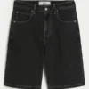 Washed Black Cat Graphic Super Baggy Denim Shorts Washed Black Cat Graphic Super Baggy Denim Shorts