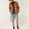 Washed Black Denim Baggy Painter Shorts