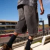Washed Black Denim Half Pants