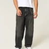 Washed Black Embroidered Snake Skater Baggy Jeans Washed Black Embroidered Snake Skater Baggy Jeans