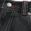 Washed Black Good Luck Embroidery Skater Baggy Jeans Washed Black Good Luck Embroidery Skater Baggy Jeans