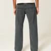Washed Black Loose Jeans