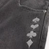 Washed Black Playing Card Joker Graphic Skater Baggy Jeans Washed Black Playing Card Joker Graphic Skater Baggy Jeans