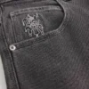 Washed Black Playing Card Joker Graphic Skater Baggy Jeans Washed Black Playing Card Joker Graphic Skater Baggy Jeans