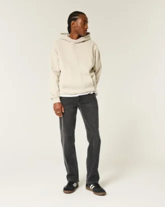 Washed Black Straight Jeans