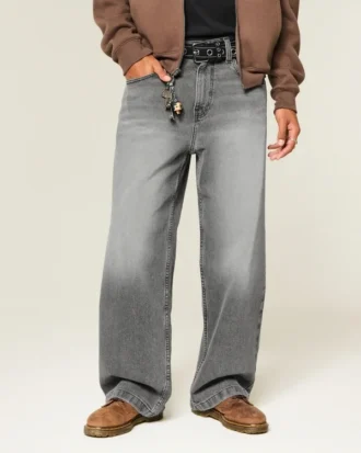 Washed Grey Super Baggy Jeans