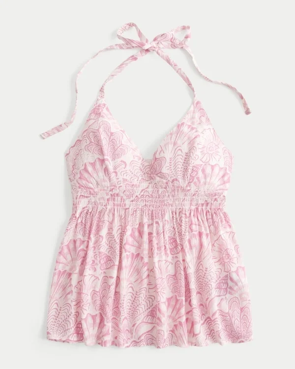 Woven Halter Babydoll Top Woven Halter Babydoll Top