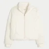 Zip-Up Pattern Puffer Jacket