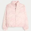 Zip-Up Pattern Puffer Jacket