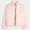 Zip-Up Pattern Puffer Jacket